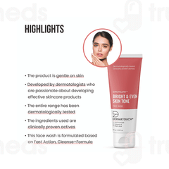 Dermatouch Dailyglow Bright & Even Skin Tone Face Wash 70Gm